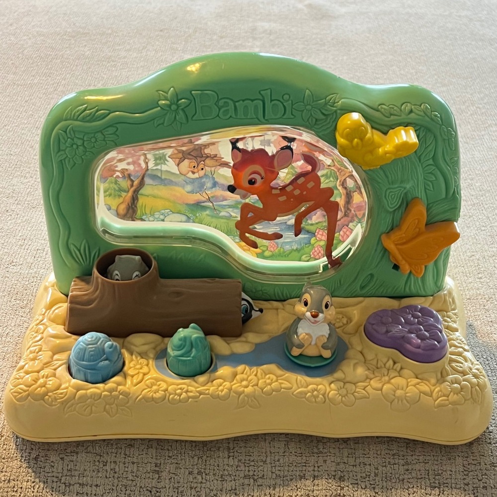 Vintage Disney Bambi Mattel Activity Play Center Thumper Skunk Squirrel Forest